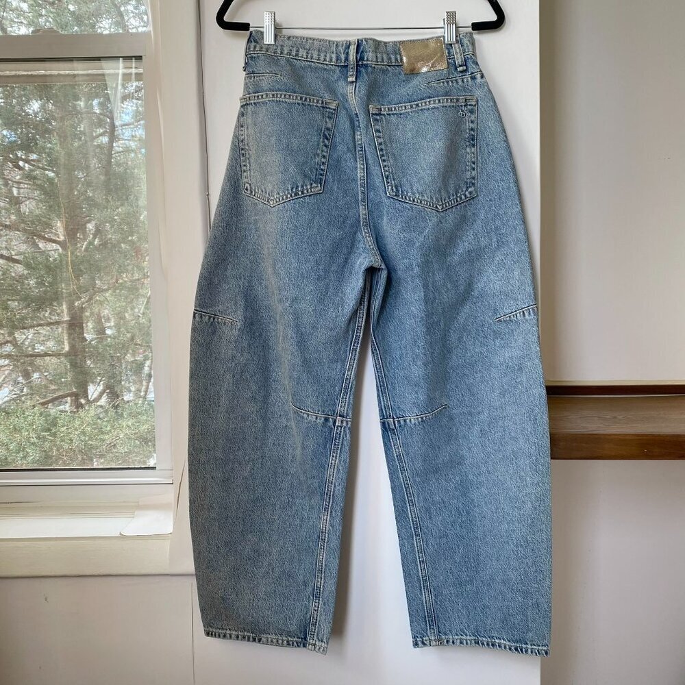Rag & Bone Charlie Embellished Barrel Jeans Blue Floral Rhinestones 26 - Picture 8 of 17